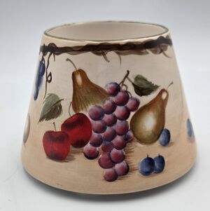 Candle Jar Topper Shade Home Interiors Fruit Apple Grapes Cottagecore Ceramic